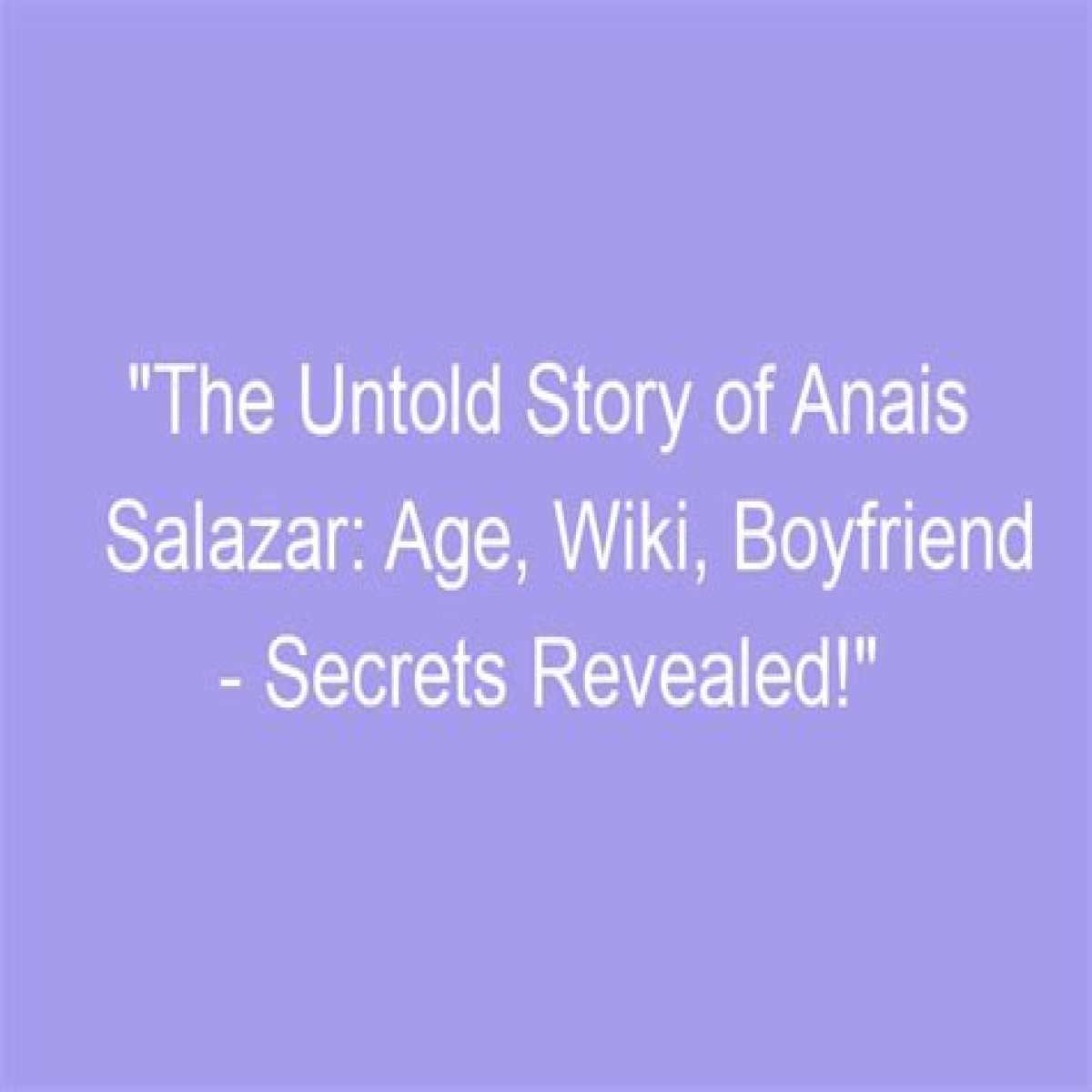 Age, Wiki, And Untold Secrets Revealed