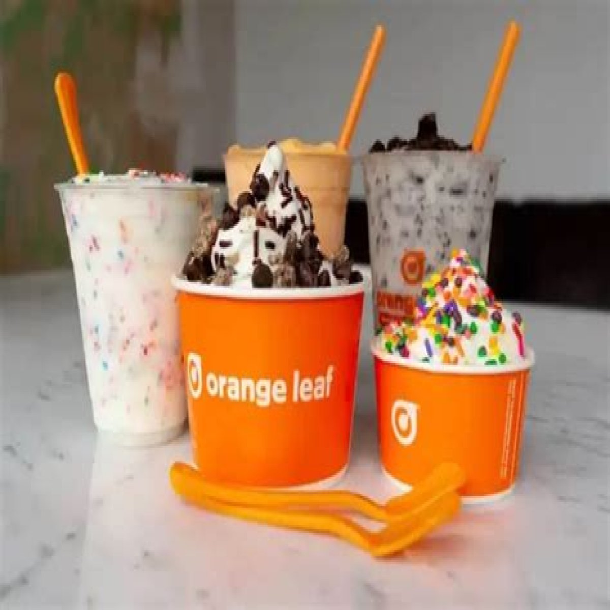 How much is yogurt at Orange Leaf?