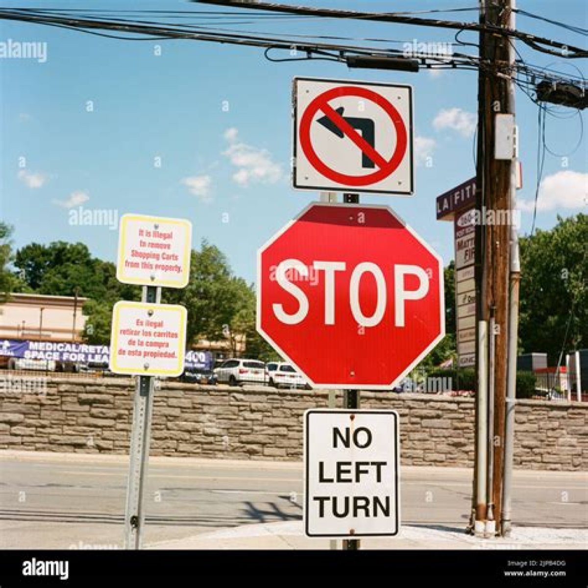 NO LEFT TURN and STOP AHEAD for example