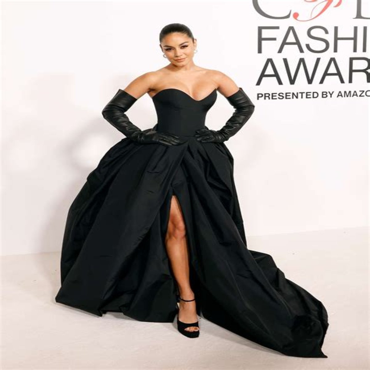 Vanessa Hudgens's Black Ball Gown Is Giving Gothic Wedding